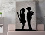 Wallity WY61 Banksy Lienzo Decorativo Enmarcado 50 x 70 cm